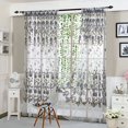 thumbnail image 1 of Clearance Under $5 Boovnll Sheer Curtains, 1 Panels Peony Printing Translucence Lightweight Vertical Voile Curtains for Living Room, Bedroom, Curtains, 39" W x 79" L (Gray), 1 of 7