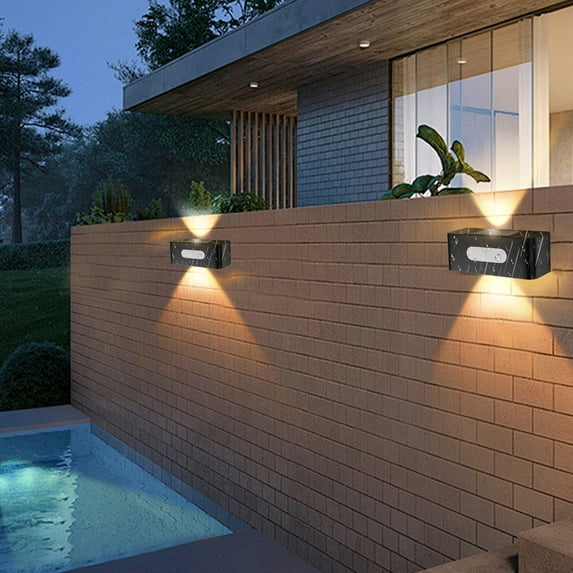 Clearance Under $5 Boovnll Solar Wall Lights Outdoor, IP65 Waterproof Dusk to Dawn Outdoor Wall Lights for Garden, Patio, Garage, Front Yard, Fence Decor, Solar Lights Outdoor