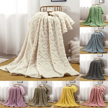 Clearance Under $5 Boovnll Throw Blanket, Super Soft Warm Solid Color Thicken Flannel Blankets, Microfiber Machine Washable for Indoor Bedroom, Couch, Sofa, Floor, Camping, Blanket - (28x39")