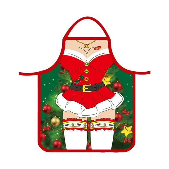 Clearance Under $5 Christmas Aprons Adult Aprons Santa Apron Adjustable Kitchen Cooking Apron For Christmas Party Chef Cooking Restaurant House Clean for Home & Kitchen