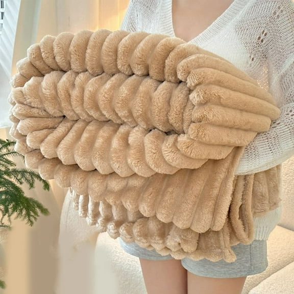 Cozy Fluffy Faux Fur Throw Blanket for Couch,Lightweight Cozy Soft Cream Throw Blankets for Sofa Bed Living Room,40x60 Inches Coffee