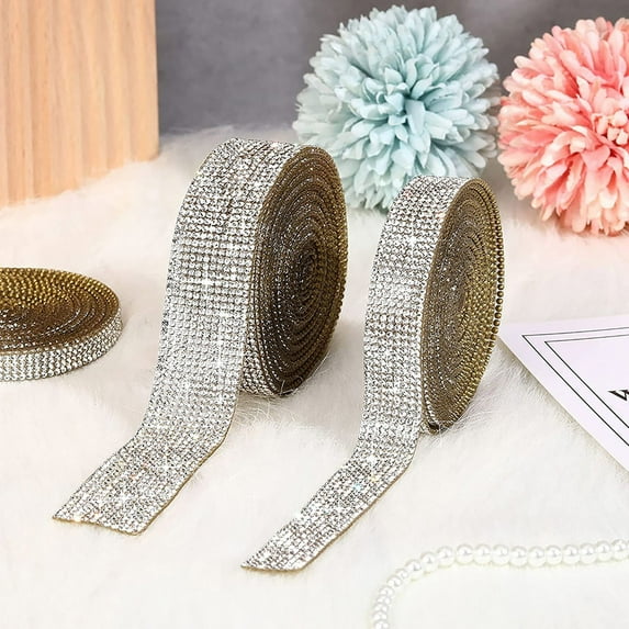 Clearance under $5! Decorative Rocks Kingtowag, Self-Adhesive Crystal Rhinestone Ribbon (Silver) 1.8Cm, Glow Pebblesriver Rocks for Vases, Aquariums, Terrarium and Outdoor Gardening, Mixed Color