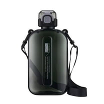 Clearance Under 5$ Dienrx Glass&Bottle, 24 Oz Flat Water Bottle Travel Flask Portable Square Water Bottle Leakproof Slim Water Bottles for Purse Travel Sports, Square Water Cup Black, Kitchen Cups