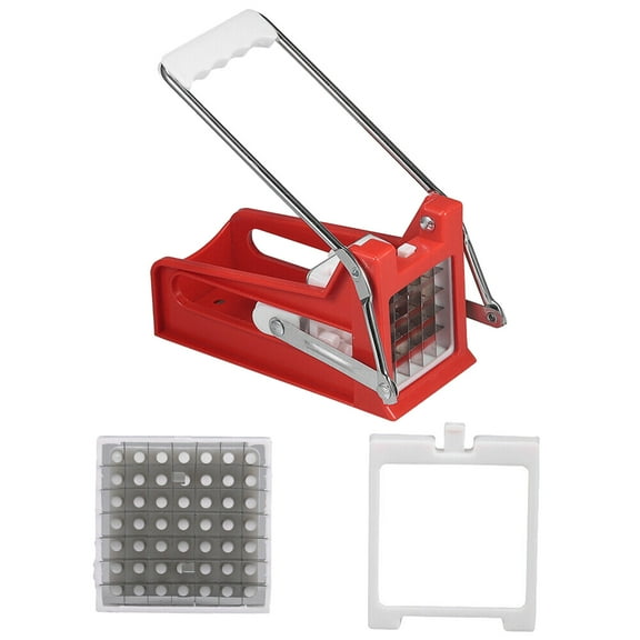 Clearance Under 5$ Dienrx Shaver, Stainless Steel French Fry Cutter Potato Vegetable Slicer Chopper Dicer with 1 or 2 Bits, Hand Push Potato Slicer A, Kitchen Grater