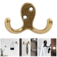 thumbnail image 1 of Clearance Under $5 | Double Prong Wall Mounted Hanging Hooks With Mounting Screws, Multipurpose Wall Hangers For Towels, Outerwear, Bags, Caps, Mugs & Keys(Gold), 1 of 7
