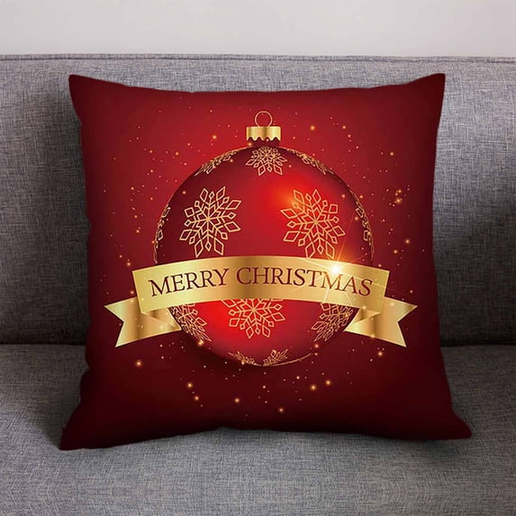 Under $5 EGNMCR Christmas Pillow Covers 18x18 for Xmas Decorations Snowflakes Plaid Check Christmas Tree Snow Winter Pillow Cases Winter Holiday Throw Pillows Decor for Couch