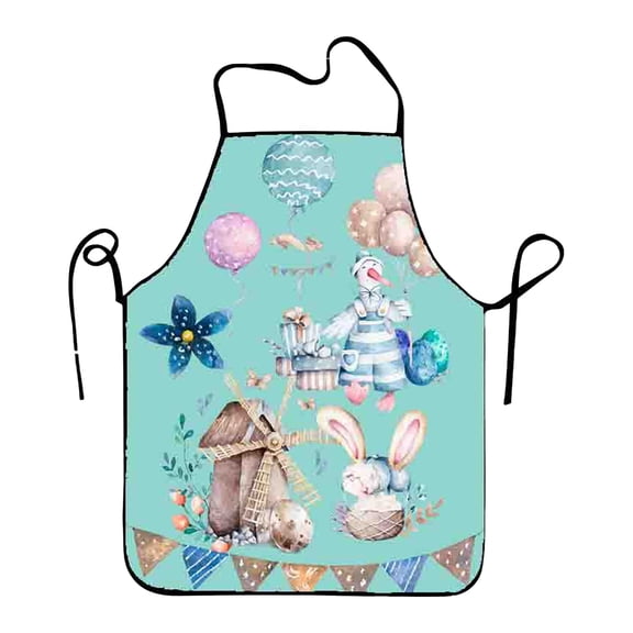 Clearance Under 5$ Easter Apron, Dienrx Apron for Women, Easter Series Household Printing Linen Apron Kitchen Multi Function Apron Funny Personality Creative Apron,