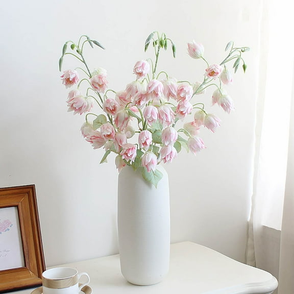 FAMTKT 1PCS Artificial Flowers Campanula 15 Fake Flowers Heads for Easter Spring Home Decor Wedding Party Decoration