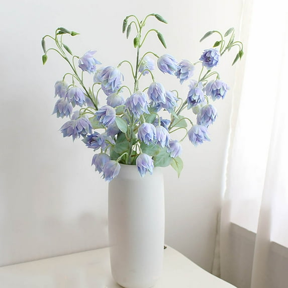 FAMTKT 1PCS Artificial Flowers Campanula 15 Fake Flowers Heads for Easter Spring Home Decor Wedding Party Decoration
