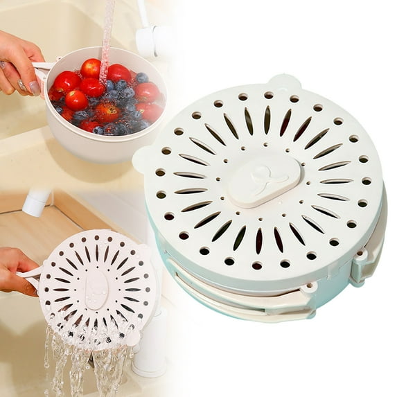 Clearance Under $5 Fruit Washing Bowl 2025 New Multipurpose Drain Basket With Holes And Handles 2 In 1 Drainer Basket Fruit Cleaner Bowl Suitable For Wash