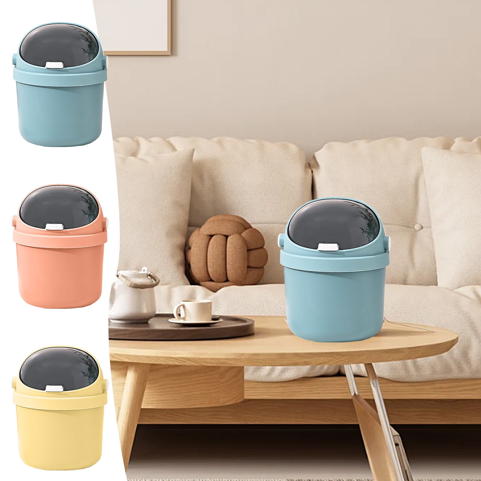 Mini Desk Trash Can D-GROEE Mini Trash Can, PP Desktop Garbage Can With Lid, Modern Desk Waste Bin For Bathroom Vanity, Desktop, Tabletop, Countertop Or Coffee Table Bin Amazon