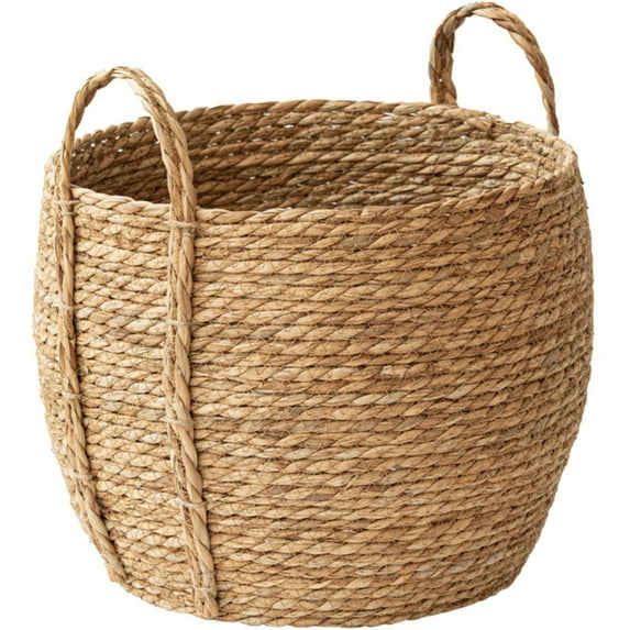 Clearance Under 5$ Handmade Straw Woven Flower Basket, Dienrx Plant Basket Indoor .8X10. "Woven Wicker Plant Basket Round Plant Basket with Handle Basket