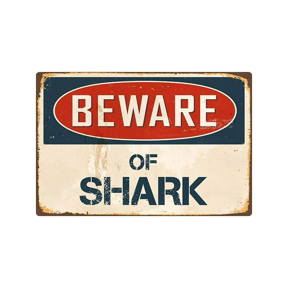 [Clearance Under 5$-Household Doorplate], FNGZ Beware of Shark,Dinosametal Sign Flag Plaque Bar Club Cafe Garage Wall Decor Art, Door Hanging Decoration, 1 Wall Sign
