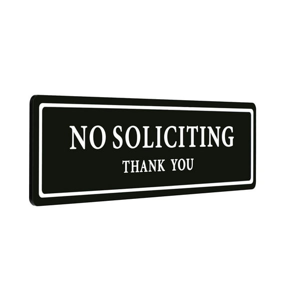 Clearance Under 5$ Household Doorplate, FNGZ No Soliciting Sign for House (With Strong Adhesive Tape) Premium No Soliciting Signs for Home & No Solicitation Signs for Front Door/Wall/Window Clear
