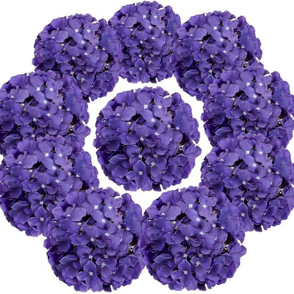 Clearance Under 5$ Household Imitation, FNGZ Artificial Flowers 10Pc Purple Silk Hydrangea Heads Artificial Flowers Heads with Stems for Home Wedding Decor Pack of 10