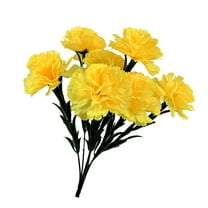 Clearance Under 5$ Household Imitation, FNGZ Artificial Flowers Simulation 7 Carnation Bouquet Yellow 7 Head Artificial Silk Fowers Carnation Bunch Wedding Home Outdoor Size 41Cm Avilable in 9 Colours