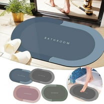 Under $5! InsCrazy Bathroom Rugs Bathroom Water Absorbent Floor Mats Diatomite Soft Mats Toilet Bathroom Doorway Quick Dry Foot Mats Household Non-Slip Mats Entrance Mats 17" x 24"