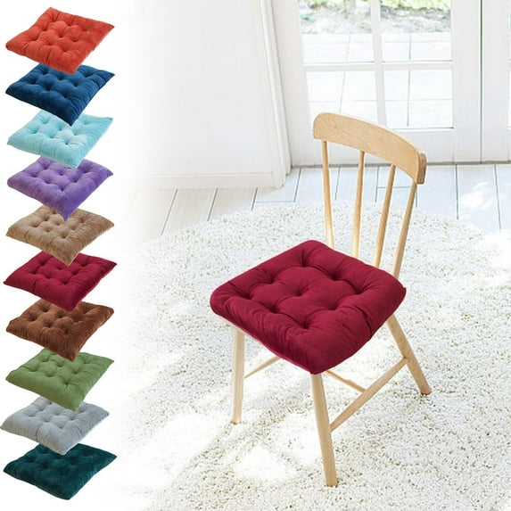 Under $5! InsCrazy Chair Seat Pad Cushion 16 x 16 inches Thick Crystal Velvet Cushion with Strap for Home Kitchen Office Chair Seat Cushion Pads