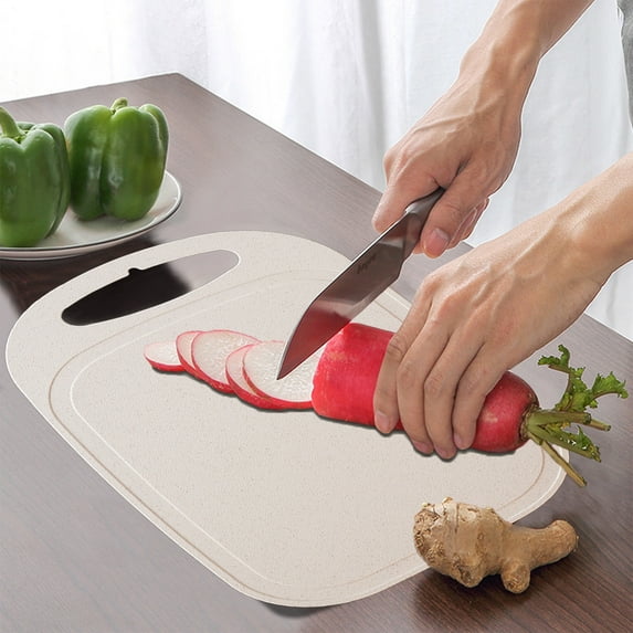 Clearance Under $5! InsCrazy Cutting Board for Kitchen Reversible Easy Grip Handle Grooves Kitchen Meat Veggies for Kitchen, Cooking and Camping 14" X 8"