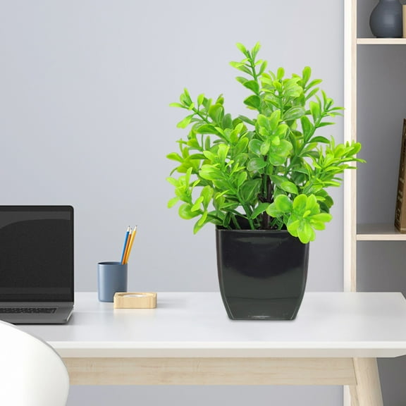 Clearance Under $5! InsCrazy Plastic Plant Fake Plants Green Plants Indoor Home Living Room Plastic Leaf for Home Decor for Living Room Shelf Home Office Decor