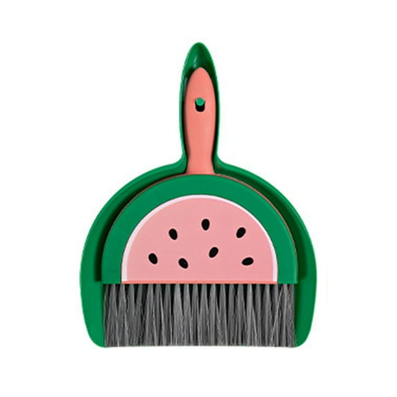 Clearance Under $5! InsCrazy Small Broom and Dustpan Set Fruit Mini Set Household Desktop Cleaning Garbage and Special Tools for Office, Home, Table, Bedroom and Kitchen 9 inches