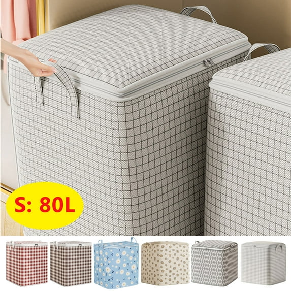 Clearance Under $5! InsCrazy Storage Bins with Lids Non-woven Zipper With Handles Oversized Moving Packing Bag Large-capacity Clothes Comforter Blankets and Pillows Storage Bags on Clearance