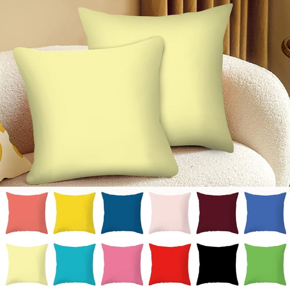 Clearance Under $5! InsCrazy Throw Pillow Covers 18x18 Inches Pack of 2 Soft Decorative Square Backrest Cushion Covers for Couch Sofa Bed Livingroom Car