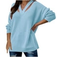 thumbnail image 1 of Clearance under $5 JINMGG 2025 Fall Winter Plus Size Sweaters for Women Clearance,Fashion Women Solid Color Long Sleeve Pullove V-Neck Casual Sweater Tops, 1 of 6
