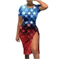thumbnail image 1 of under $5 JINMGG 2026 Summer Plus size Dresses for Women under $10,Women Summer Independence Day Dresses Cropped Ball Gown Short Sleeve Crewneck Dress, 1 of 5
