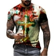 thumbnail image 1 of under $5 JINMGG Mens Tops under $5,Men's Unisex Daily T Shirt 3D Print Graphic Prints Cross Print Short Sleeve Tops Casual Blouse,Orange XXXXL, 1 of 9