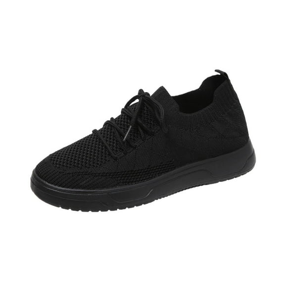 Clearance under $5 JINMGG Sneakers for Women Plus Clearance Women Lace Up Sneakers Color Solid Color Shoes Plus Size Fashion Sports Casual Shoes Black 39