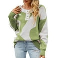 thumbnail image 1 of Clearance under $5 JINMGG V Neck Sweaters for Women Fall Winter Clearance,Women's Aow Pattern Cross-Border Knitted Sweater 2022 and Winter New Chest Button Half Cardigan, 1 of 6