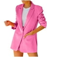 thumbnail image 1 of Clearance under $5 JINMGG Winter Coats for Women, 2023 Fashion Winter Clearance Womens Ladies Solid Turn Down Collar Jacket Long Sleeve Coat Outerwear Blazer Pink S, 1 of 9