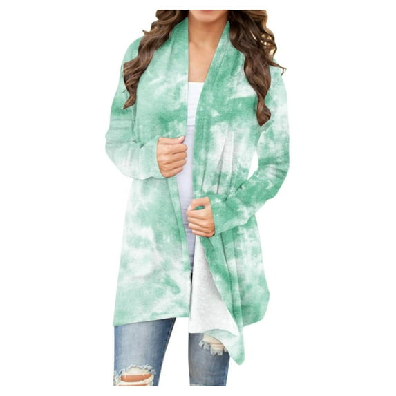under $5 JINMGG Womens Coats, Winter Coats for Women Women's Loose Fashion Casual Printing Cute Long Sleeve Tops Cardigan Coat Blouses