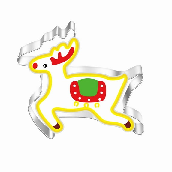 Clearance Under $5 Large Christmas Cookie Cutters 4" Holiday Cookie Cutters Stainless With Recipe Instruction Snowman Christmas Tree Snowflake.. for Home & Kitchen