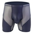 thumbnail image 1 of Miqool Mens Mesh Boxer Briefs See Through Ultra-Thin Bulge Pouch Underwear Quick Dry Performance Long Leg Trunks Breathable Underpants, 1 of 2