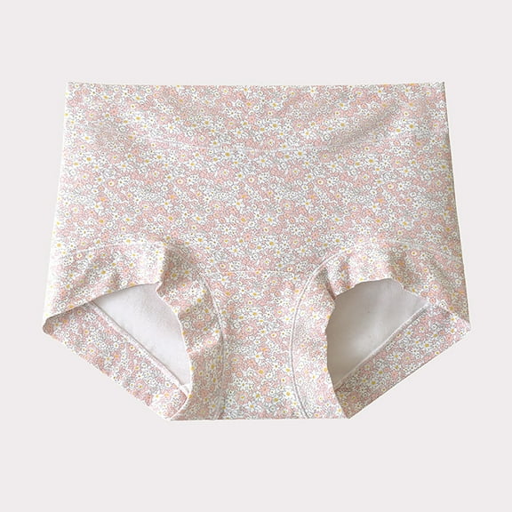 New Women's Underwear with Floral Patterns Large Size Mid Waist Cotton Extended Crotch Cinched Abdomen Breathable Triangular Shorts