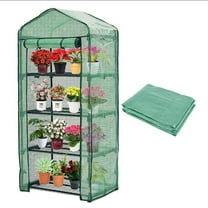 PVC Plant Greenhouse Cover - Herb and Flower Garden Green House Replacement Accessories (Just Cover, Without Iron Stand, Flowerpot) ,Green