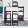 thumbnail image 1 of Clearance! 5 Piece Dining Set 1 Table with 4 Chairs Metal Frame and MDF Board Kitchen Dining Room Furniture for 4 People (Gray-Brown), 1 of 10