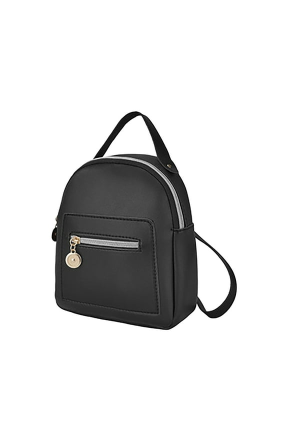 Leather Fashion Backpack Casual Daypack Zippered Pockets Crossbody Convertible Shoulder Mini Backpack Casual Lightweight for Women