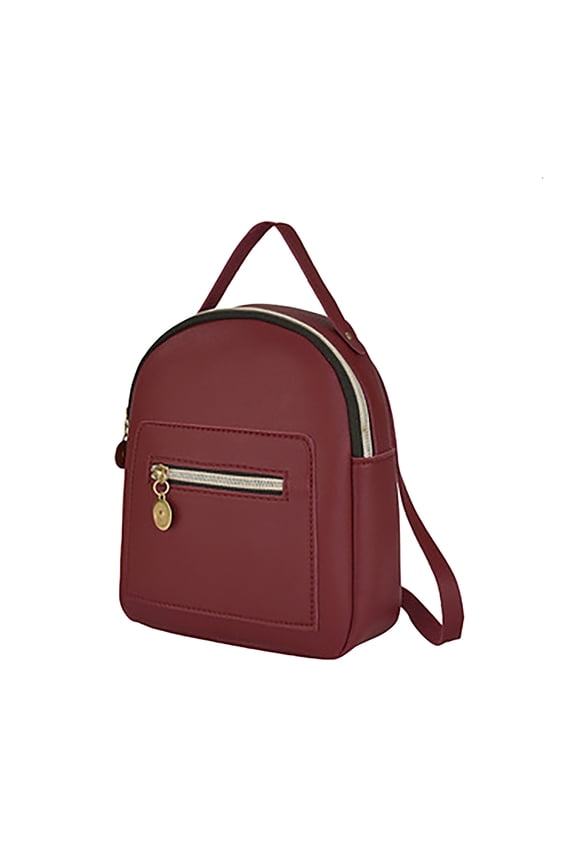 Leather Fashion Backpack Casual Daypack Zippered Pockets Crossbody Convertible Shoulder Mini Backpack Casual Lightweight for Women