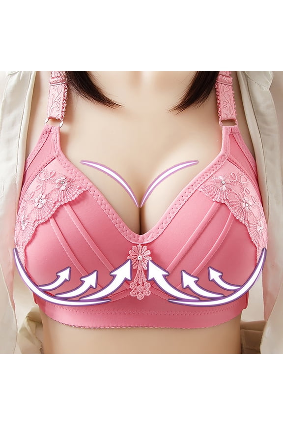 Push Up Bras for Women Soild Color Wire Free Sexy Lace One-Piece Everyday Bra High Elasticity Plus Size Underwear Soft Padded Bras