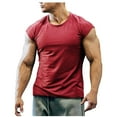 thumbnail image 1 of Pitauce Tank Tops Men Casual Solid Color Crewneck Pullover Gym Workout Tank T-Shirt Oversized Sleeveless Summer Plus Size Tops, 1 of 3