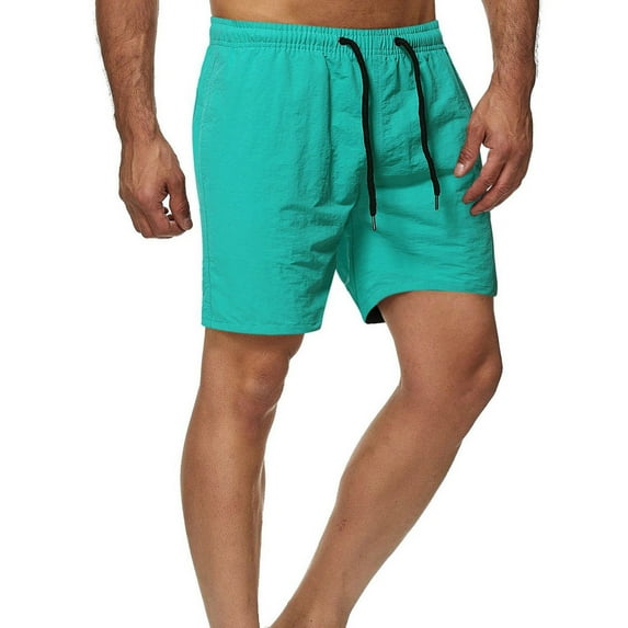 Clearance Clothes Pitauce Workout Shorts for Men Solid Color Elastic Waist Short Pants Casual Loose Fit Mid Waist Drawstring Gym Sports Shorts with Pocket on Clearance
