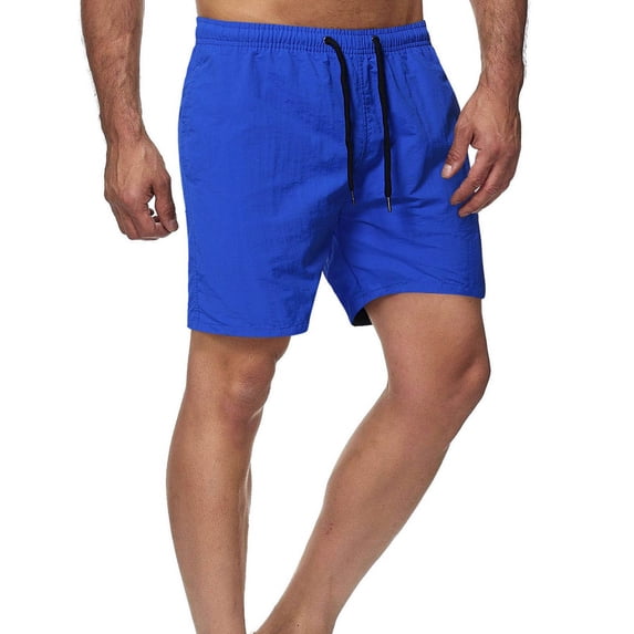 Clearance Clothes Pitauce Workout Shorts for Men Solid Color Elastic Waist Short Pants Casual Loose Fit Mid Waist Drawstring Gym Sports Shorts with Pocket on Clearance