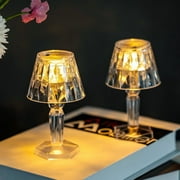 Clearance Under $5! Portable Crystal Table Lamp,Acrylic Cordless LED Desk Lamp with Touch Control, Rechargeable Lamp, Night Light, Bedside Lamp,Dining Room Lamp A