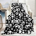 thumbnail image 1 of Under $5! Rvasteizo Throw Blanket Dog Paw Print Throw Blanket Comfortable Soft Flannel Blanket Can Be Used On Sofa Bed To Add A Of Color To Any Home Decor, Black, 70x100cm/27.55x39.37in, 1 of 5