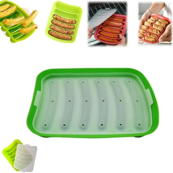 Clearance Under $5 Sausage Molder Silicone Corn Dog Maker Silicone Hot Dog Sausage Maker Non Stick Flexible Hotdog Maker 6 Cavity Baking Cooking Steaming