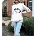 thumbnail image 1 of Clearance under 5!Sevevn Football Funny Sweatshirt For Women Graphic Print Sunday Casual Long Sleeve Crewneck 2025 Fall Pullover Deal of the Week White L, 1 of 6