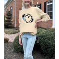 thumbnail image 1 of Clearance under 5!Sevevn Football Funny Sweatshirt For Women Graphic Print Sunday Casual Long Sleeve Crewneck 2025 Fall Pullover Holiday Gift Finder Khaki XL, 1 of 5